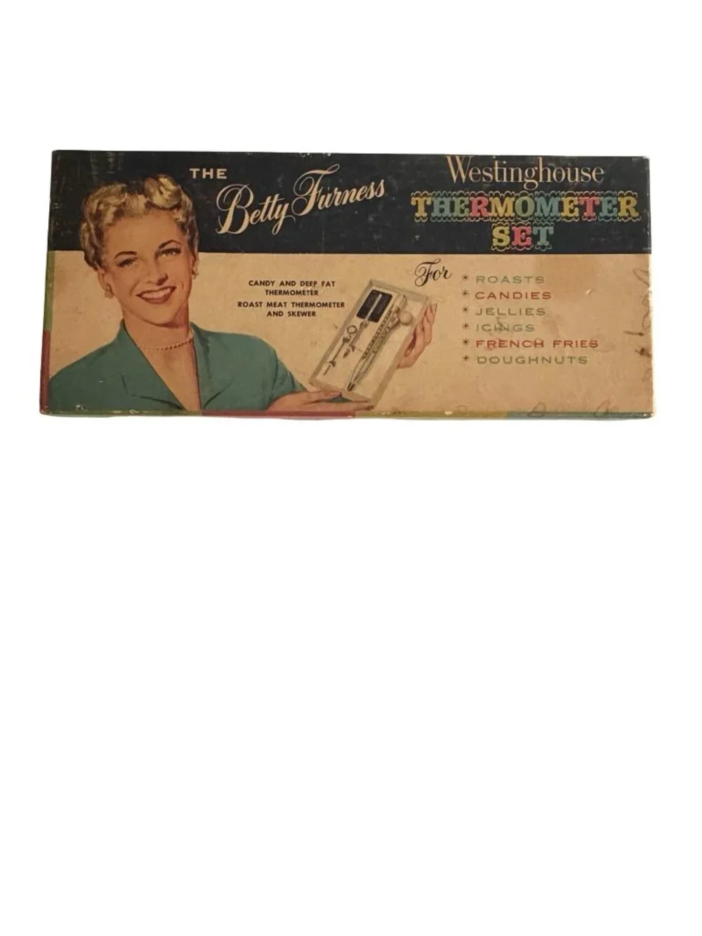 Vintage Betty Furness Westinghouse Thermometer Set Roast Meat Candy Deep Fat The